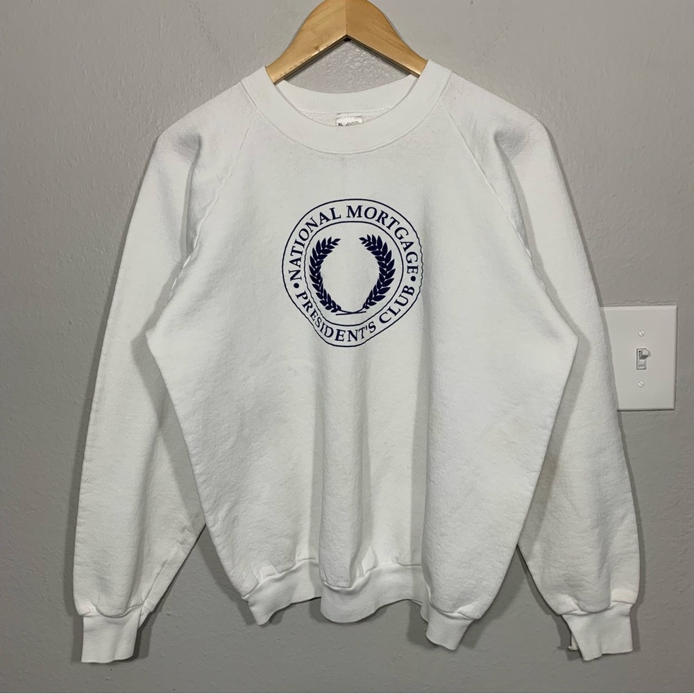 Vintage 90s National Mortgage Presidents Club White Sweatshirt‎ LRG Bank Finance